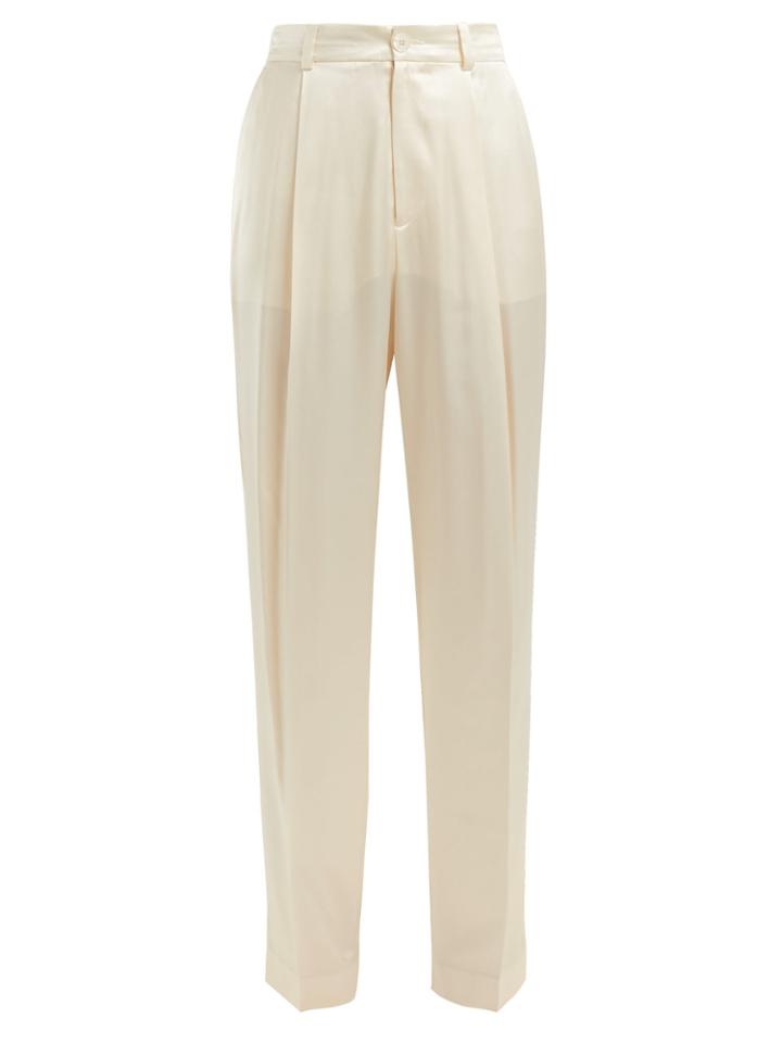 Joseph Riska Silk-satin High-waisted Trousers