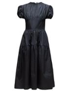 Matchesfashion.com Cecilie Bahnsen - Tia Bow Back Tiered Poplin Dress - Womens - Black