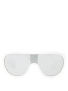Matchesfashion.com Moncler - Flat Top Mirrored Lens Ski Sunglasses - Womens - White