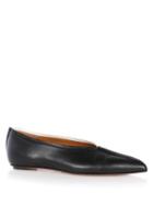 Matchesfashion.com Marni - Dancer Bi-colour Leather Ballet Flats - Womens - Black White