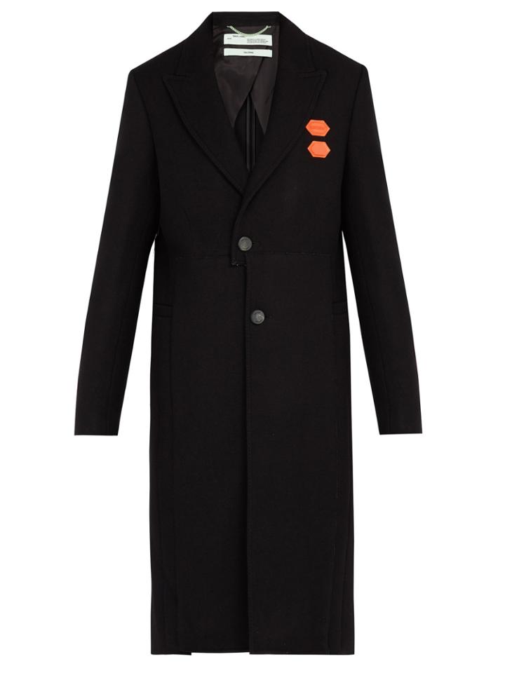 Off-white Single-breasted Wool-blend Overcoat