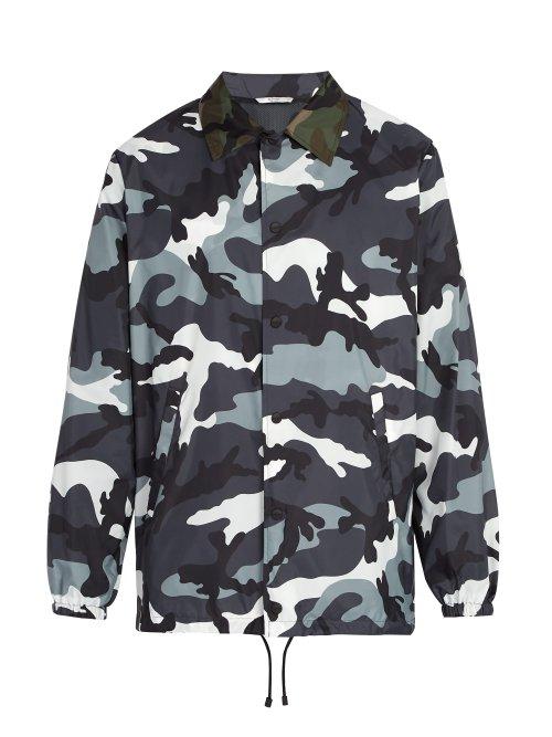 Matchesfashion.com Valentino - Camouflage Jacket - Mens - Grey