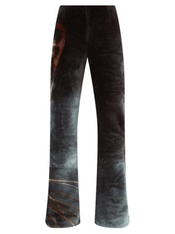 Conner Ives - The Vanguard Upcycled Faux-fur Flared Trousers - Womens - Black Multi