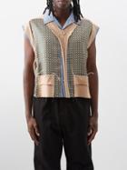 Maison Margiela - Layered Patchwork Linen-blend Seersucker Shirt - Mens - Blue Multi