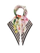 Matchesfashion.com Dolce & Gabbana - Floral-print Silk-faille Scarf - Womens - Pink Multi