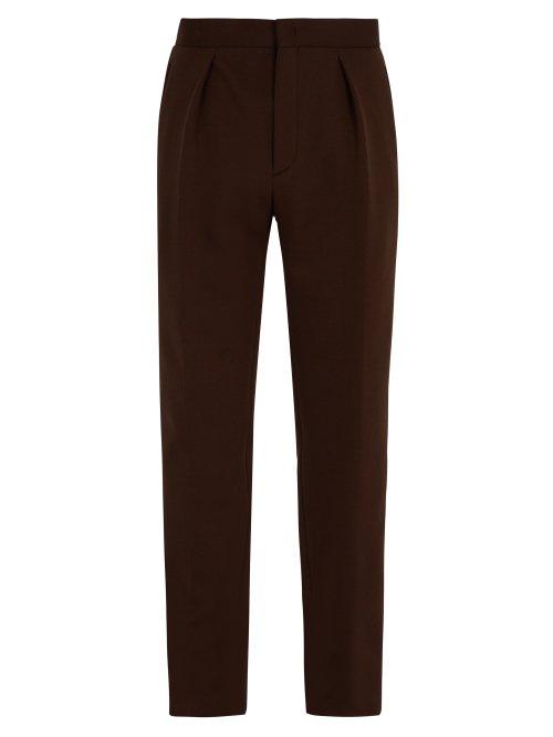 Matchesfashion.com Fendi - Logo Jacquard Cotton Blend Track Pants - Mens - Brown