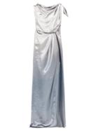 Matchesfashion.com Roland Mouret - Silvabella Silk-blend Lam Gown - Womens - Silver Multi
