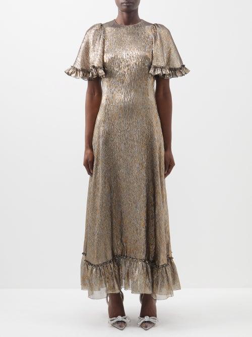 The Vampire's Wife - The Midnight Tremors Silk-blend Lurex Dress - Womens - Black Gold