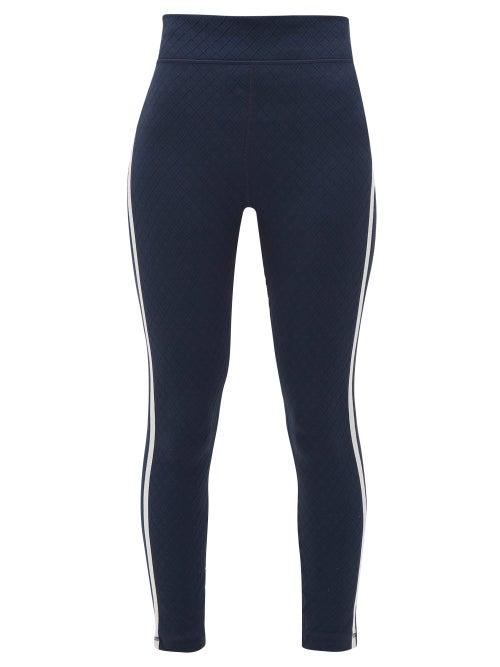 Matchesfashion.com The Upside - Sonia Diamond Jacquard Jersey Leggings - Womens - Navy