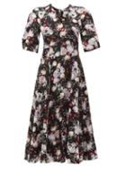 Matchesfashion.com Erdem - Cressida Clarence Print Silk Dress - Womens - Black Print