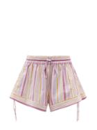 Isabel Marant - Thalia Striped Cotton Shorts - Womens - Pink Stripe