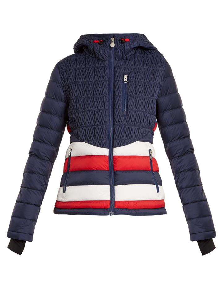 Perfect Moment Vale Stripe And Chevron-quilted Down Ski Jacket