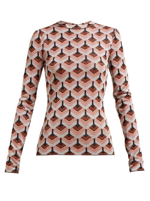 Matchesfashion.com Paco Rabanne - Geometric Metallic Jacquard Top - Womens - Multi