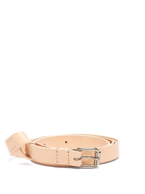 Matchesfashion.com Ann Demeulemeester - Knot Leather Belt - Womens - Beige