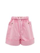 Matchesfashion.com Symonds Pearmain - High-rise Cotton Shorts - Womens - Pink