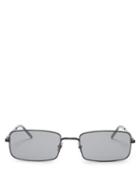 Matchesfashion.com Saint Laurent - Small Rectangle Frame Metal Sunglasses - Womens - Black Silver