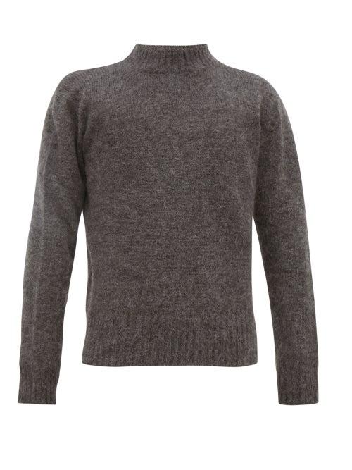Matchesfashion.com Schnayderman's - Crew Neck Mohair Blend Sweater - Mens - Grey