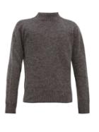 Matchesfashion.com Schnayderman's - Crew Neck Mohair Blend Sweater - Mens - Grey