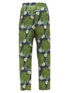 Matchesfashion.com Biyan - Floral-print Silk-twill Trousers - Womens - Green Multi