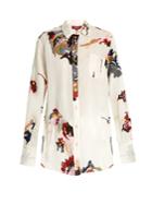 Sies Marjan Camouflage-embroidered Silk-gazar Shirt