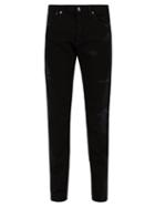 Matchesfashion.com Givenchy - Distressed Slim Fit Jeans - Mens - Black