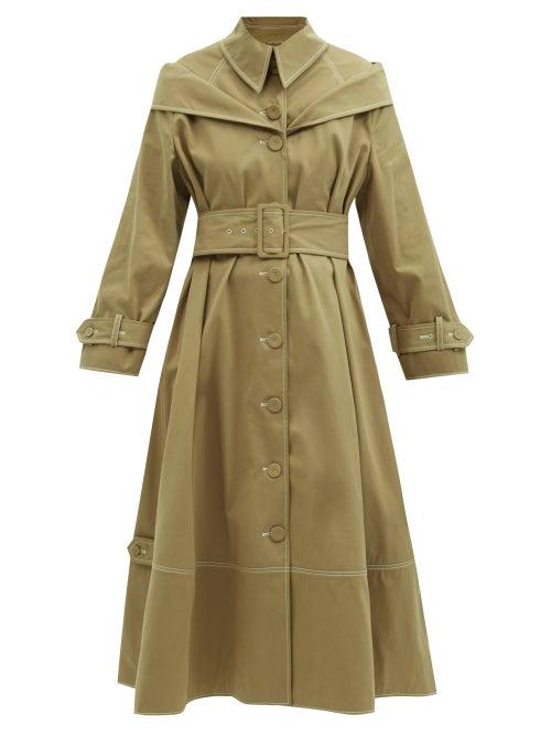 Erdem - Lotte Belted Cotton-blend Gabardine Trench Coat - Womens - Camel
