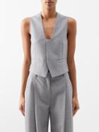Victoria Beckham - Plunge-neck Wool Waistcoat - Womens - Grey