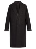 Matchesfashion.com Prada - Overdyed Single Breasted Wool Coat - Mens - Black
