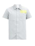 Matchesfashion.com Helmut Lang - Logo-patch Twill Shirt - Mens - Light Grey