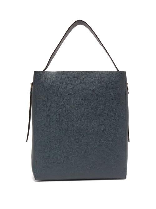 Matchesfashion.com Valextra - Adjustable-strap Grained-leather Tote Bag - Womens - Navy