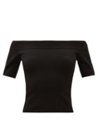 Ladies Rtw Alexander Mcqueen - Off-the-shoulder Stretch-knit Top - Womens - Black