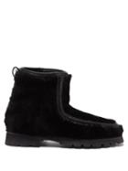 Hereu - Armenta Shearling And Leather Ankle Boots - Womens - Black