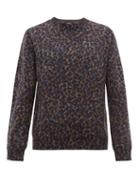 Matchesfashion.com A.p.c. - Fauve Leopard Print Cotton Blend Sweater - Mens - Grey
