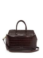 Matchesfashion.com Mansur Gavriel - Travel Mini Crocodile-effect Leather Bag - Womens - Brown