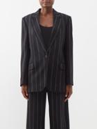 Stella Mccartney - Boyfriend Pinstriped-wool Suit Jacket - Womens - Black