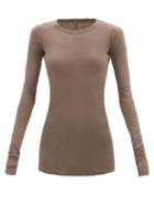 Rick Owens - Longline Jersey Long-sleeved T-shirt - Womens - Grey