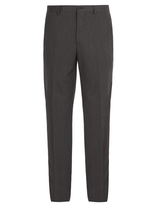 Matchesfashion.com Giorgio Armani - Tailored Wool Trousers - Mens - Grey