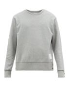 Matchesfashion.com Thom Browne - Tricolor-jacquard Cotton-jersey Sweatshirt - Mens - Light Grey