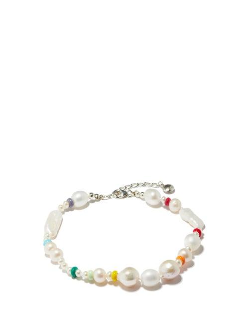 Matchesfashion.com Fry Powers - Coco Baroque Pearl & Sterling-silver Anklet - Womens - Pearl