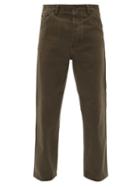 Matchesfashion.com Acne Studios - Aleq Cotton Straight-leg Trousers - Mens - Dark Brown
