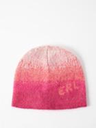Erl - Logo-intarsia Gradient Mohair-blend Beanie Hat - Mens - Pink Multi