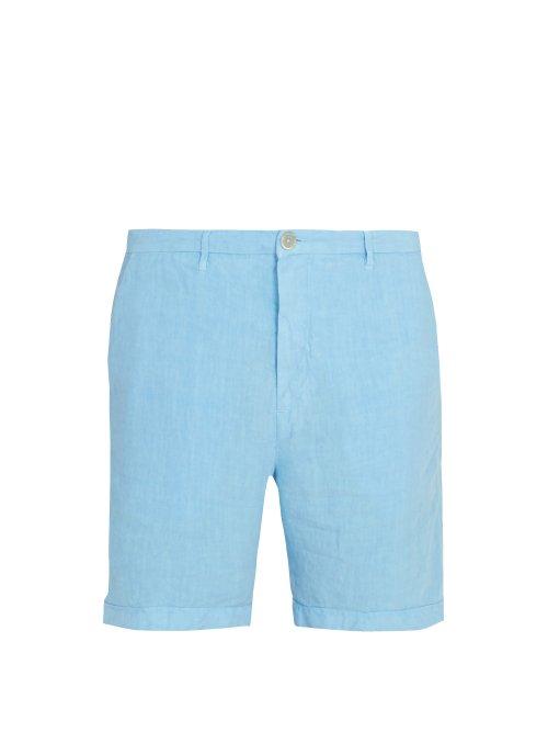 Matchesfashion.com 120% Lino - Slim Fit Linen Shorts - Mens - Blue