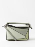 Loewe - Puzzle Mini Leather Cross-body Bag - Womens - Green Multi