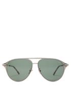 Matchesfashion.com Fred Eyewear - Force 10 Aviator Titanium Sunglasses - Mens - Grey
