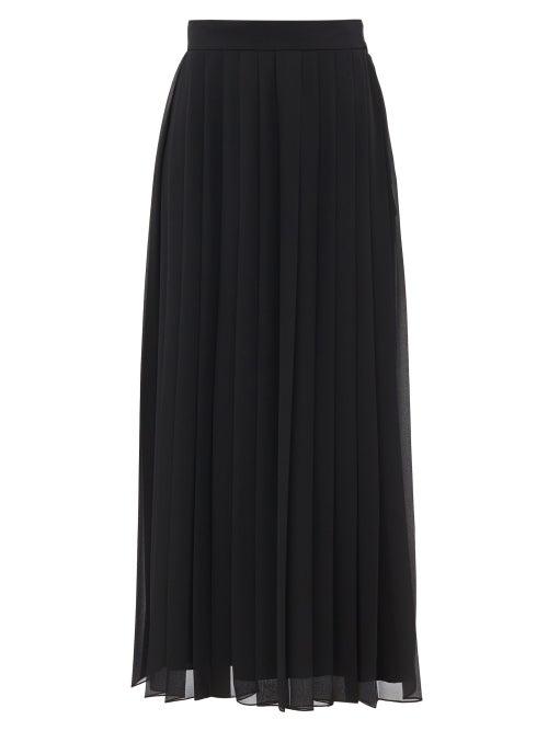 Matchesfashion.com The Row - Magda Pleated Georgette Midi Skirt - Womens - Black