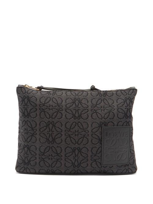 Ladies Bags Loewe - Anagram-jacquard Cotton Pouch - Womens - Black