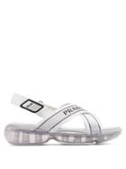 Matchesfashion.com Prada - Bubble Sole Cross Strap Slingback Sandals - Womens - White