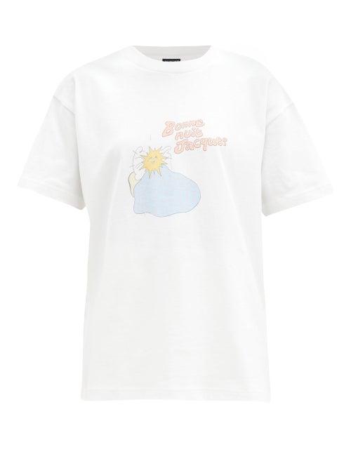 Matchesfashion.com Jacquemus - Bonne Nuit Jacques Cotton T-shirt - Womens - White