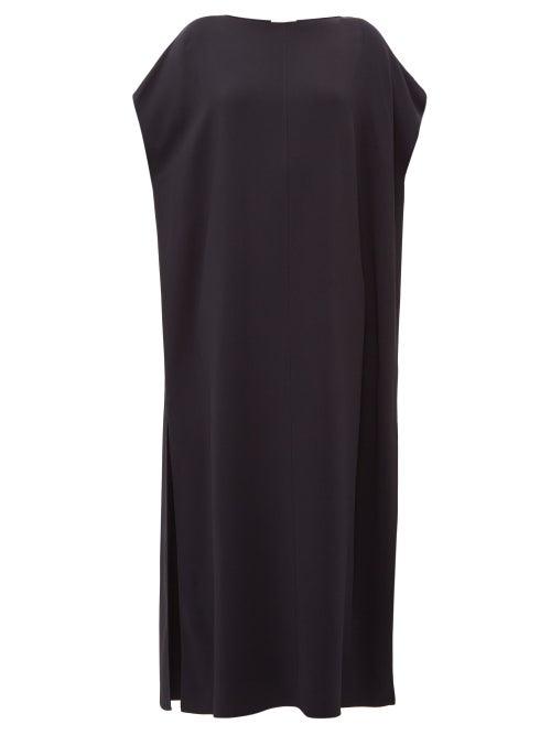 Matchesfashion.com The Row - Dunika Boat Neck Cady Maxi Dress - Womens - Navy
