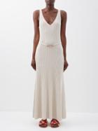 Gabriela Hearst - Lane Belted Rib-knitted Dress - Womens - Oatmeal